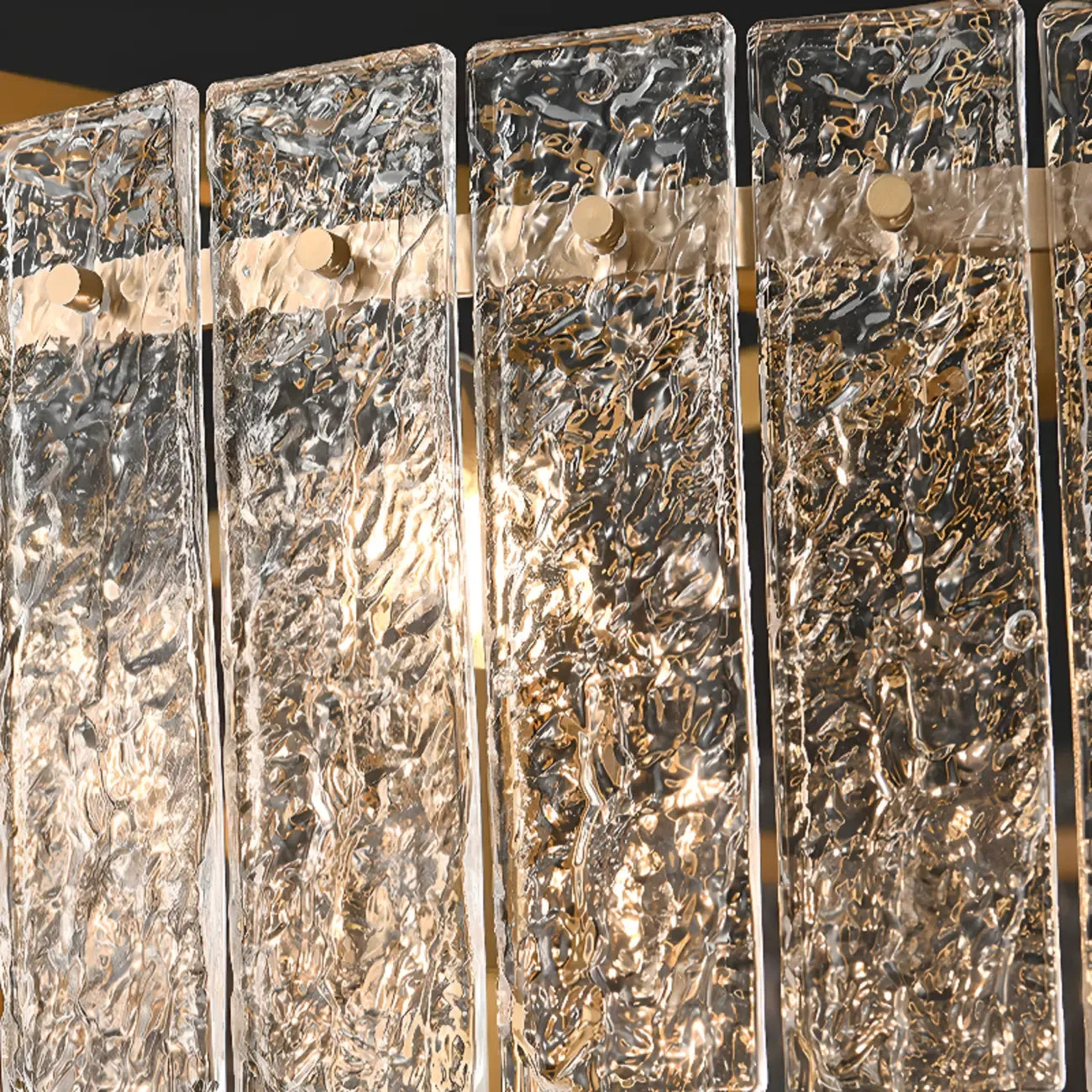 Lustre rond de luxe en cristal avec abat-jour en verre