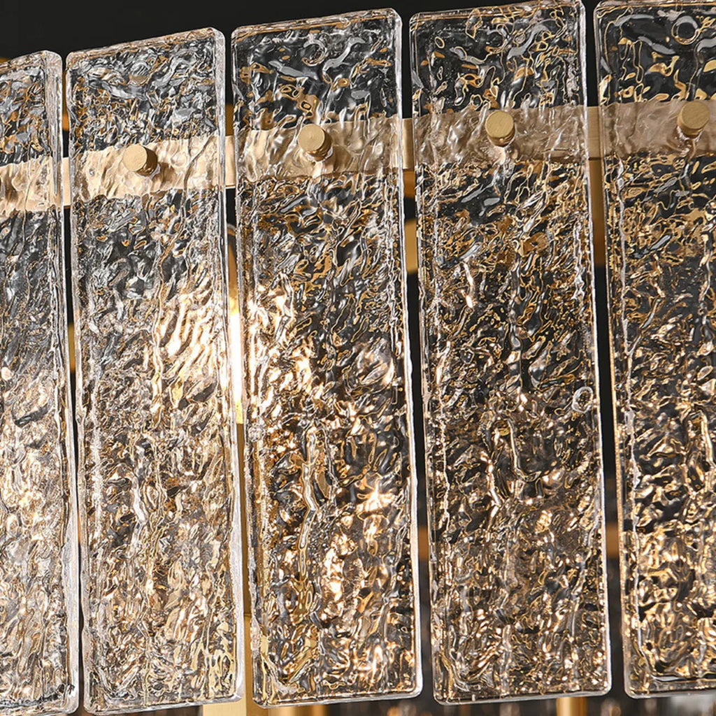 Lustre rond de luxe en cristal avec abat-jour en verre