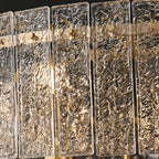 Lustre rond de luxe en cristal avec abat-jour en verre