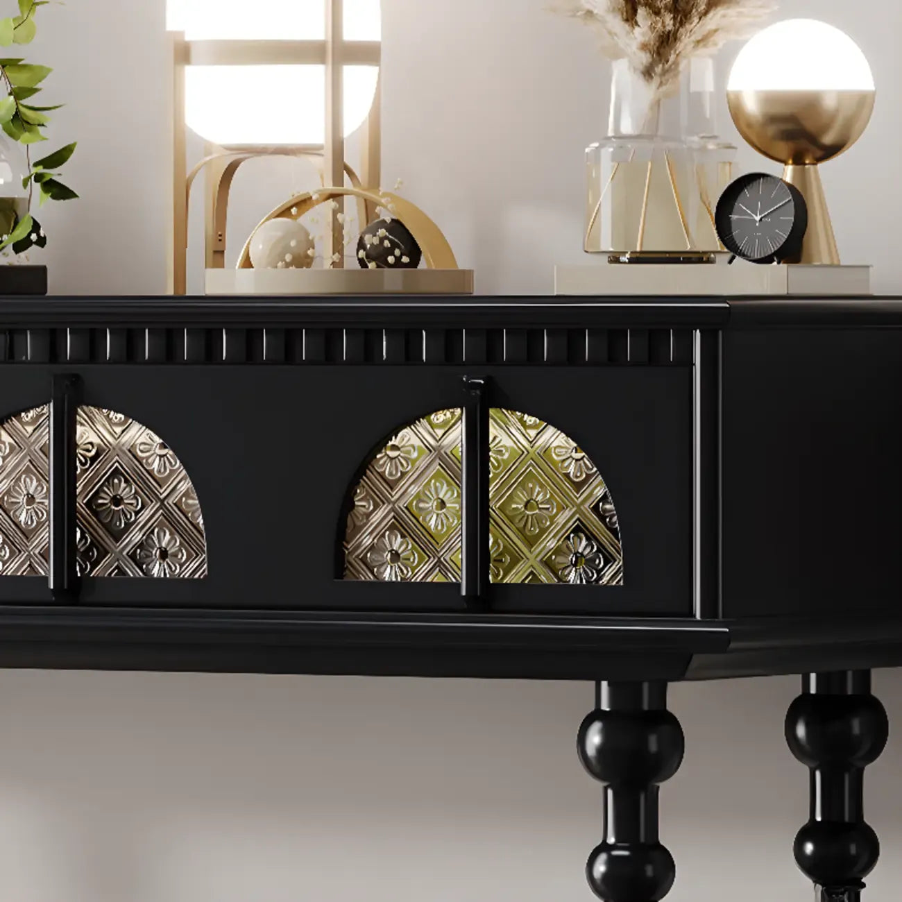 Console rectangulaire haute en bois avec tiroirs, idéale pour une entrée.