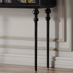 Console rectangulaire haute en bois avec tiroirs, idéale pour une entrée.