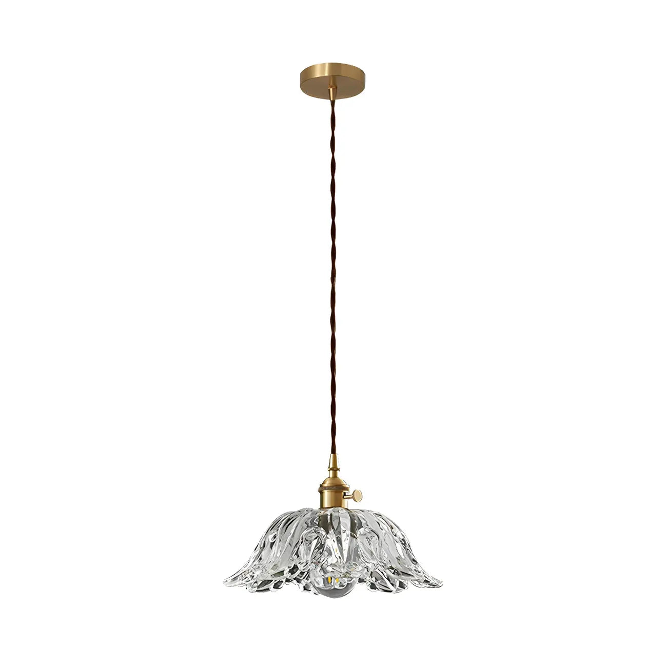 Suspension florale vintage en verre transparent pour salon