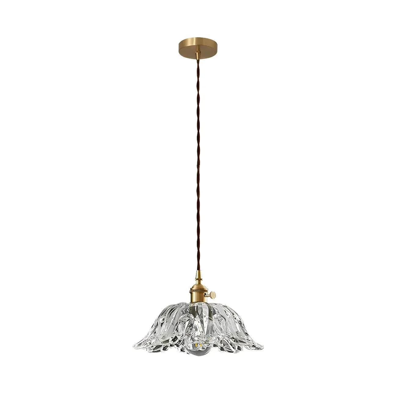 Suspension florale vintage en verre transparent pour salon