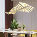 Suspension linéaire élégante en acrylique pour îlot de cuisine avec télécommande