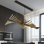 Suspension linéaire élégante en acrylique pour îlot de cuisine avec télécommande