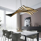 Suspension linéaire élégante en acrylique pour îlot de cuisine avec télécommande