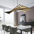 Suspension linéaire élégante en acrylique pour îlot de cuisine avec télécommande