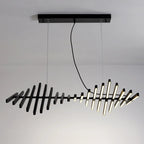 Suspension linéaire élégante en acrylique pour îlot de cuisine avec télécommande