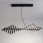 Suspension linéaire élégante en acrylique pour îlot de cuisine avec télécommande