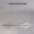 Suspension linéaire élégante en acrylique pour îlot de cuisine avec télécommande