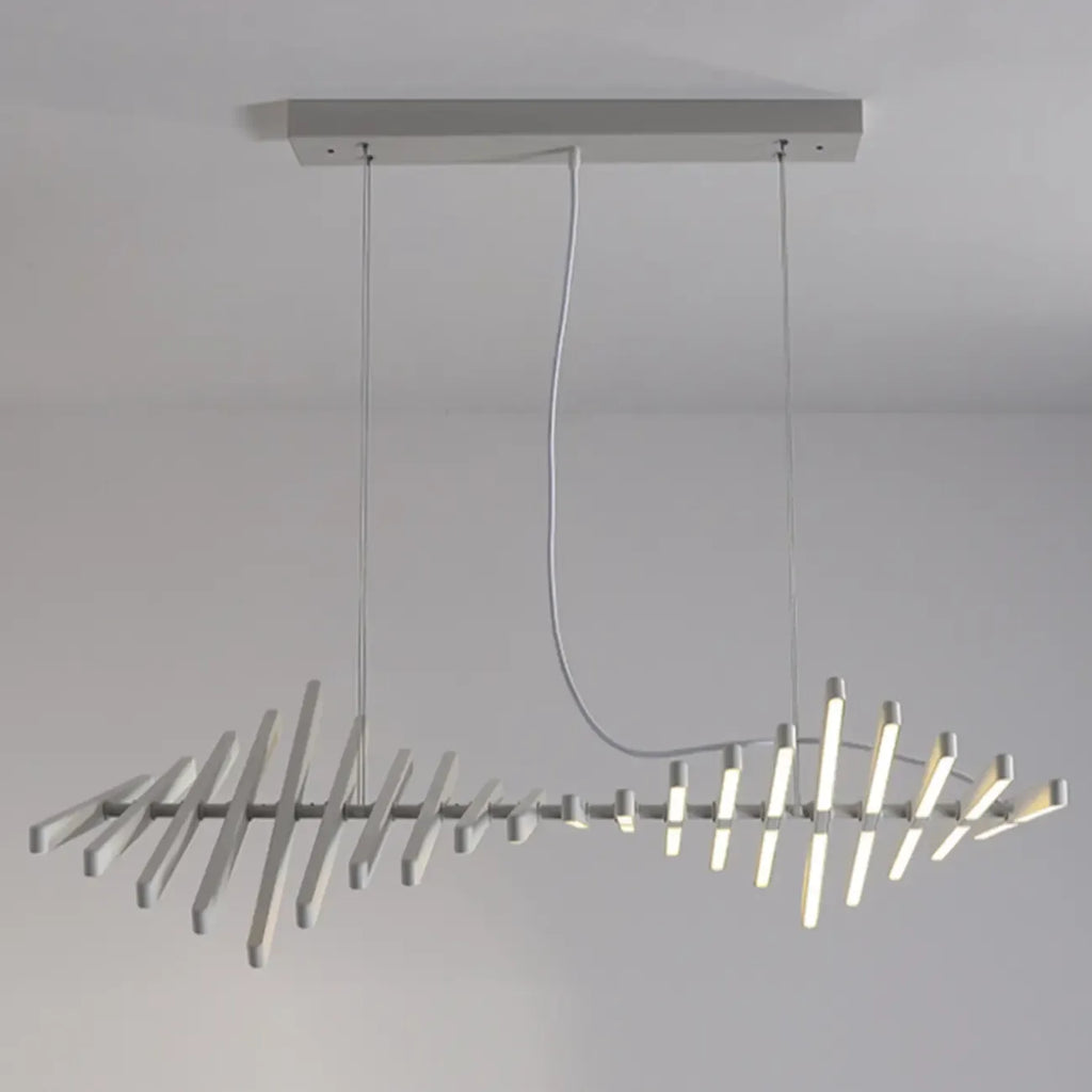 Suspension linéaire élégante en acrylique pour îlot de cuisine avec télécommande