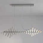 Suspension linéaire élégante en acrylique pour îlot de cuisine avec télécommande