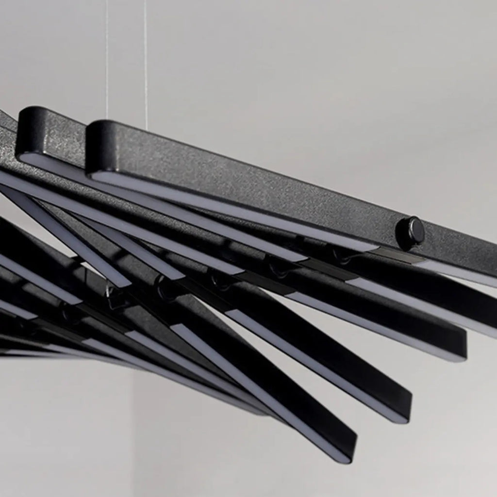 Suspension linéaire élégante en acrylique pour îlot de cuisine avec télécommande
