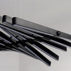 Suspension linéaire élégante en acrylique pour îlot de cuisine avec télécommande