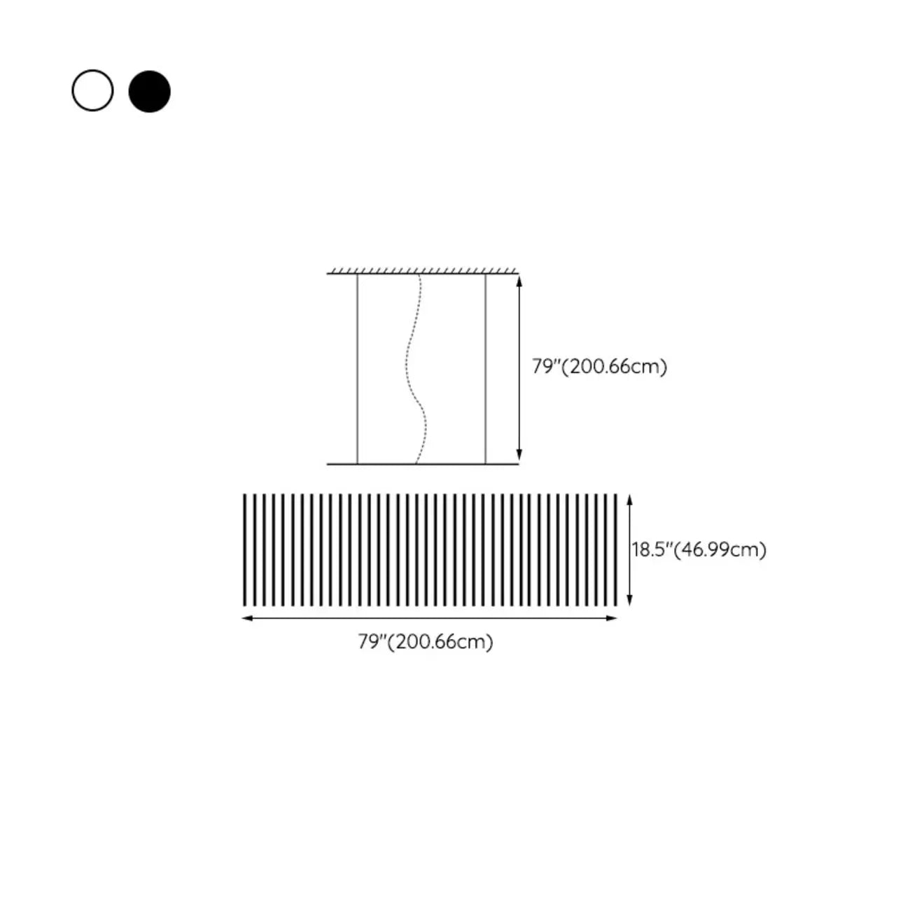 Suspension linéaire élégante en acrylique pour îlot de cuisine avec télécommande