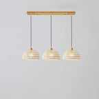 Suspension moderne en bois à 2 lumières, format moyen, idéale pour un îlot de cuisine.
