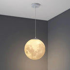 Suspension lumineuse 3D en forme de lune à intensité variable pour une décoration de chevet moderne