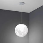 Suspension lumineuse 3D en forme de lune à intensité variable pour une décoration de chevet moderne