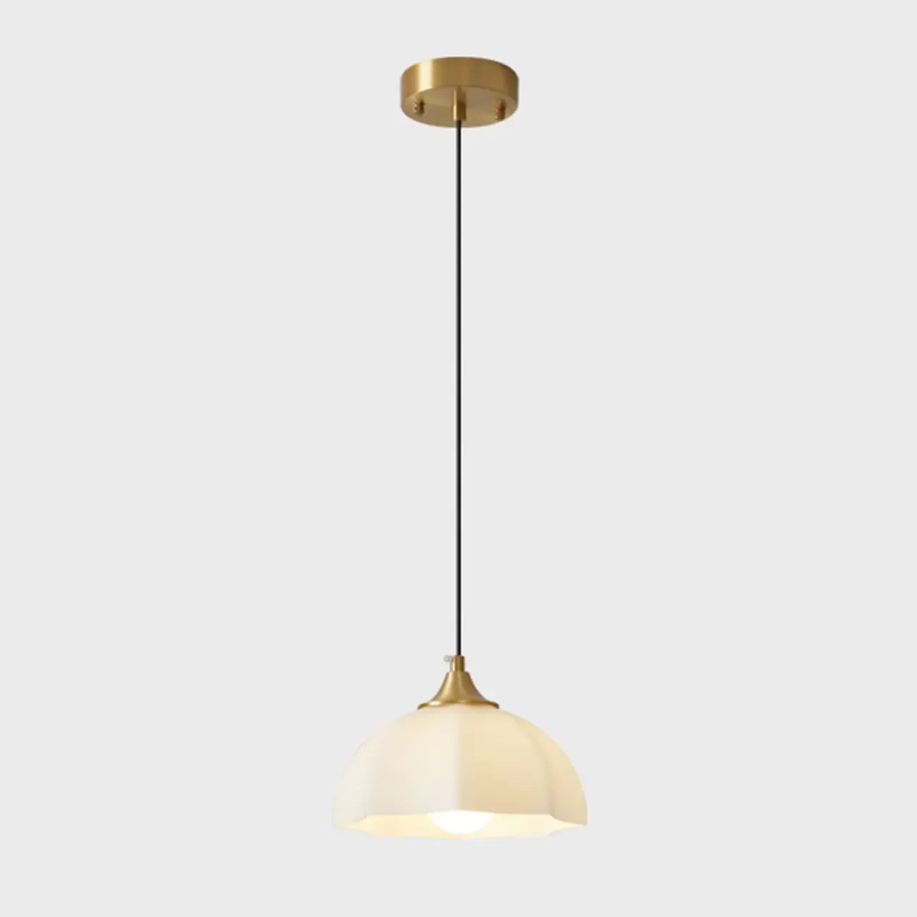 Lampe suspendue LED en verre blanc crème à motif floral pour chevet