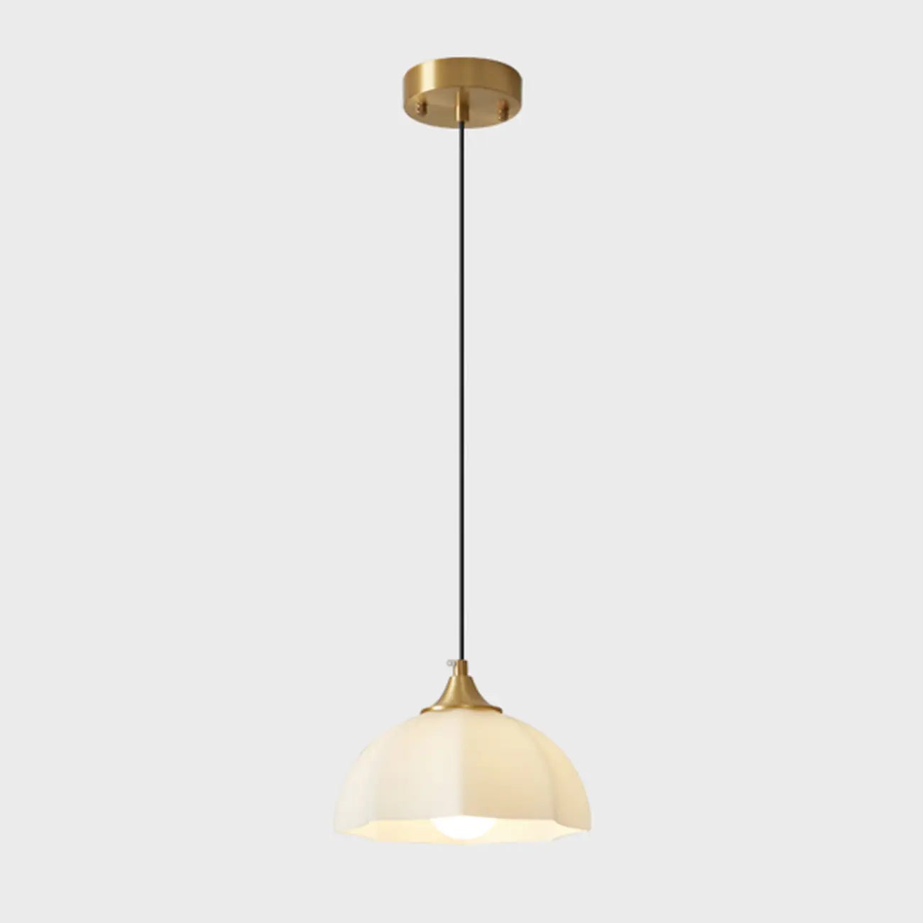Lampe suspendue LED en verre blanc crème à motif floral pour chevet