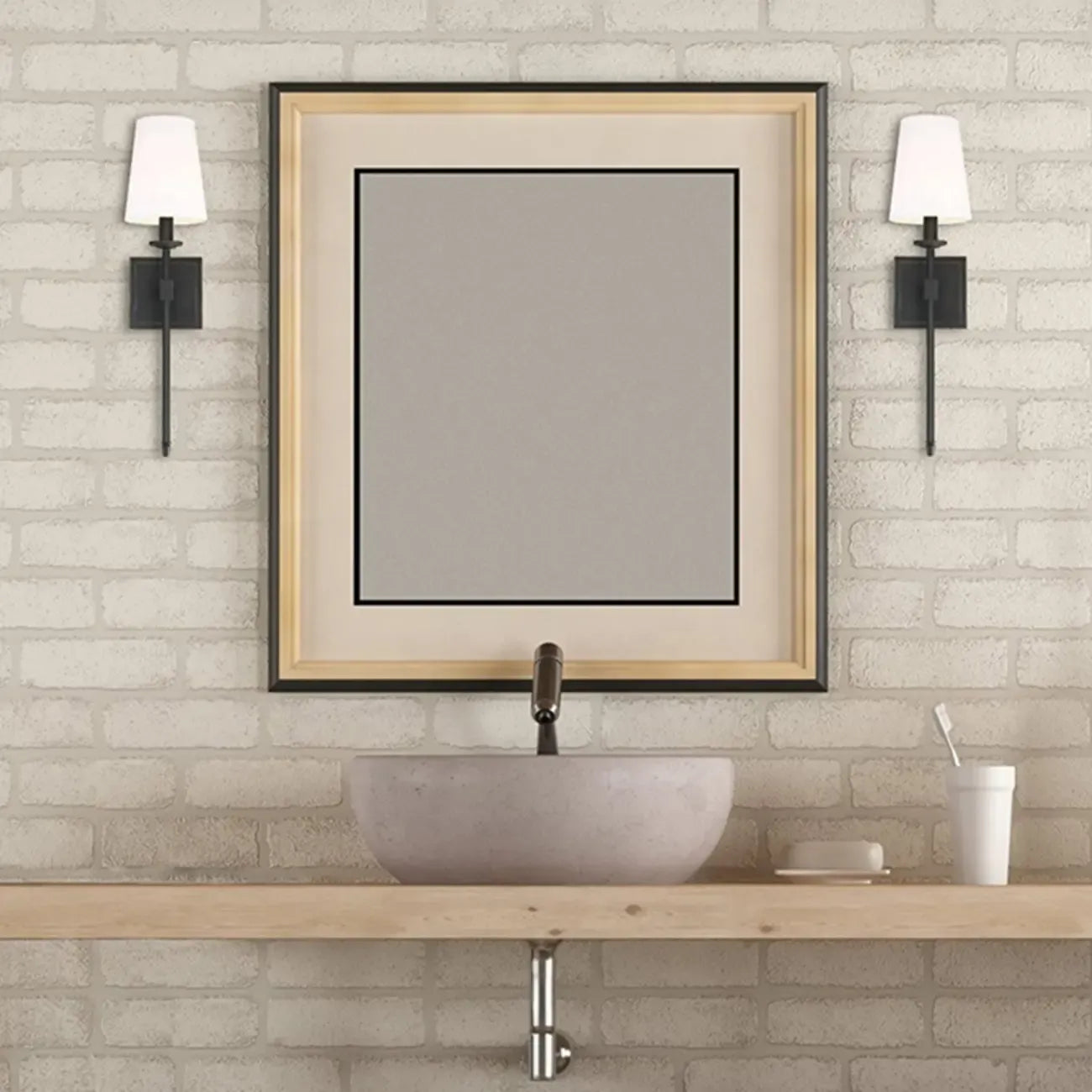 Applique murale cylindrique moderne pour salle de bain avec abat-jour