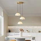 Lampe suspendue LED en verre blanc crème à motif floral pour chevet