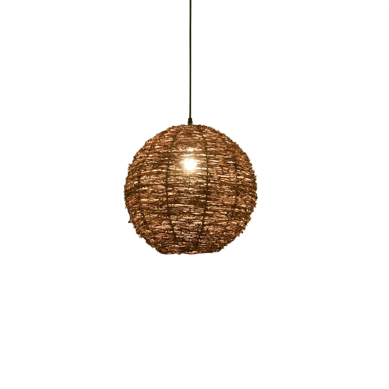 Suspension en bois naturel tressé pour espaces intérieurs
