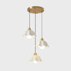 Lampe suspendue LED en verre blanc crème à motif floral pour chevet