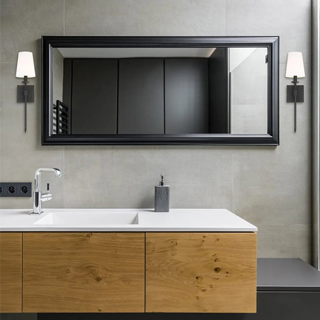 Applique murale cylindrique moderne pour salle de bain avec abat-jour