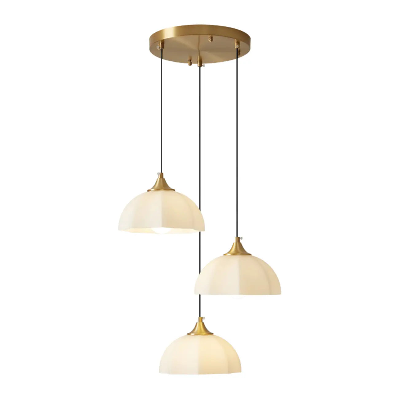 Lampe suspendue LED en verre blanc crème à motif floral pour chevet