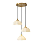 Lampe suspendue LED en verre blanc crème à motif floral pour chevet