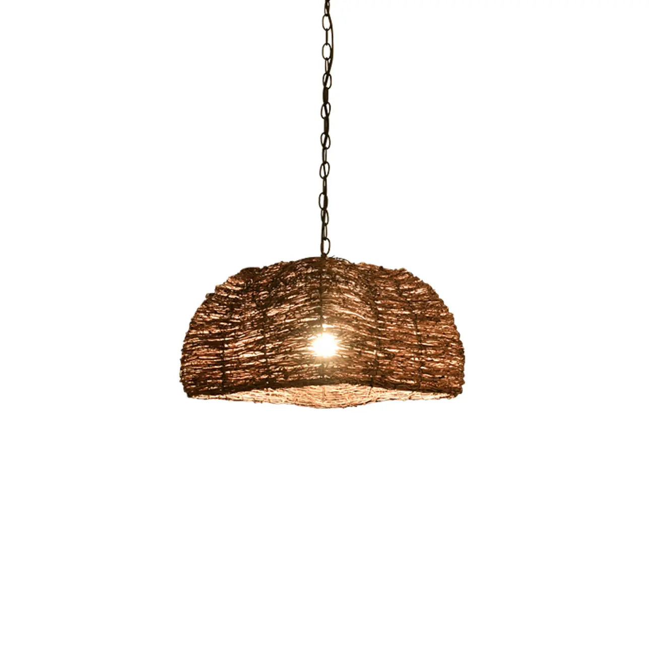 Suspension en bois naturel tressé pour espaces intérieurs