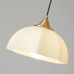 Lampe suspendue LED en verre blanc crème à motif floral pour chevet