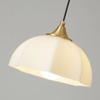 Lampe suspendue LED en verre blanc crème à motif floral pour chevet