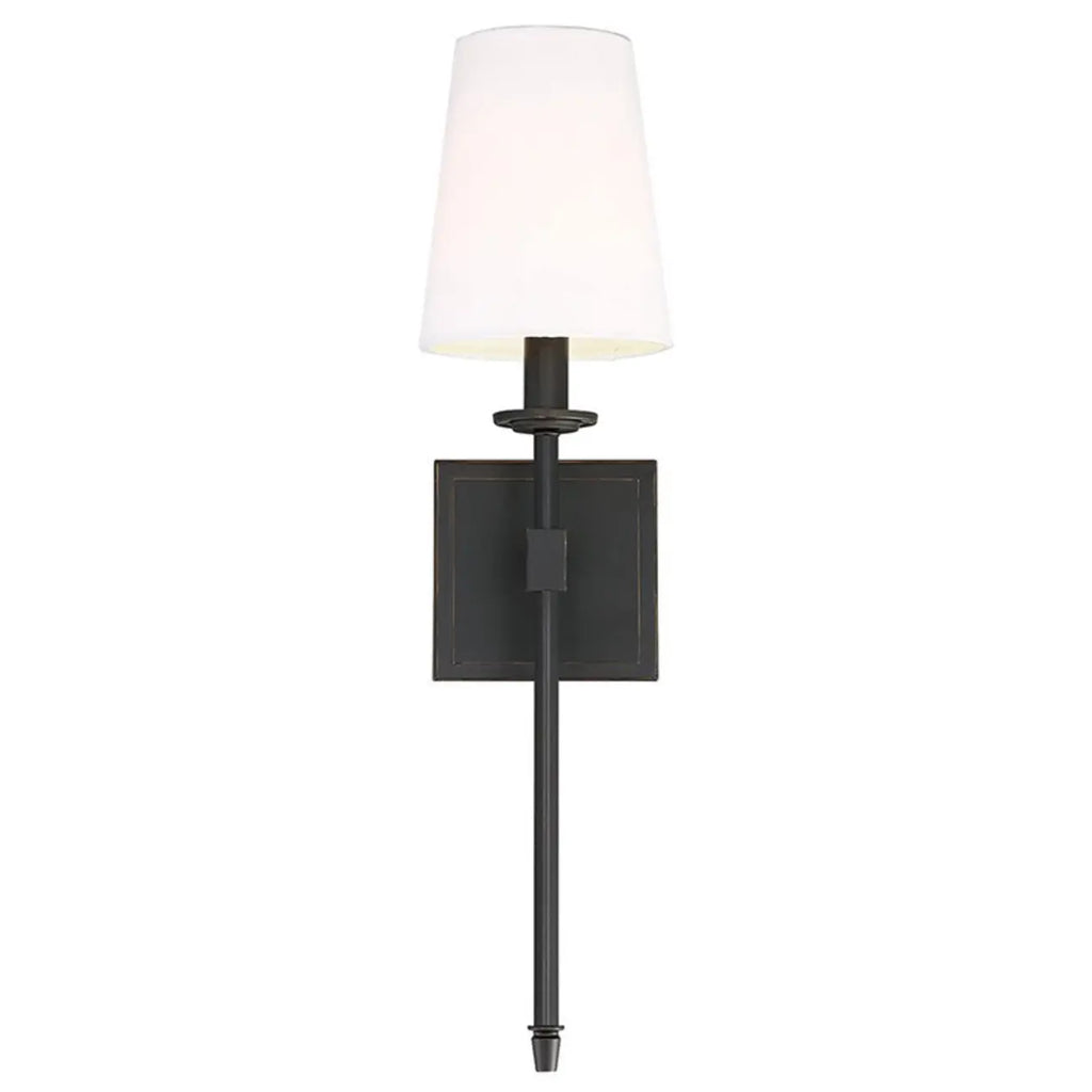 Applique murale cylindrique moderne pour salle de bain avec abat-jour