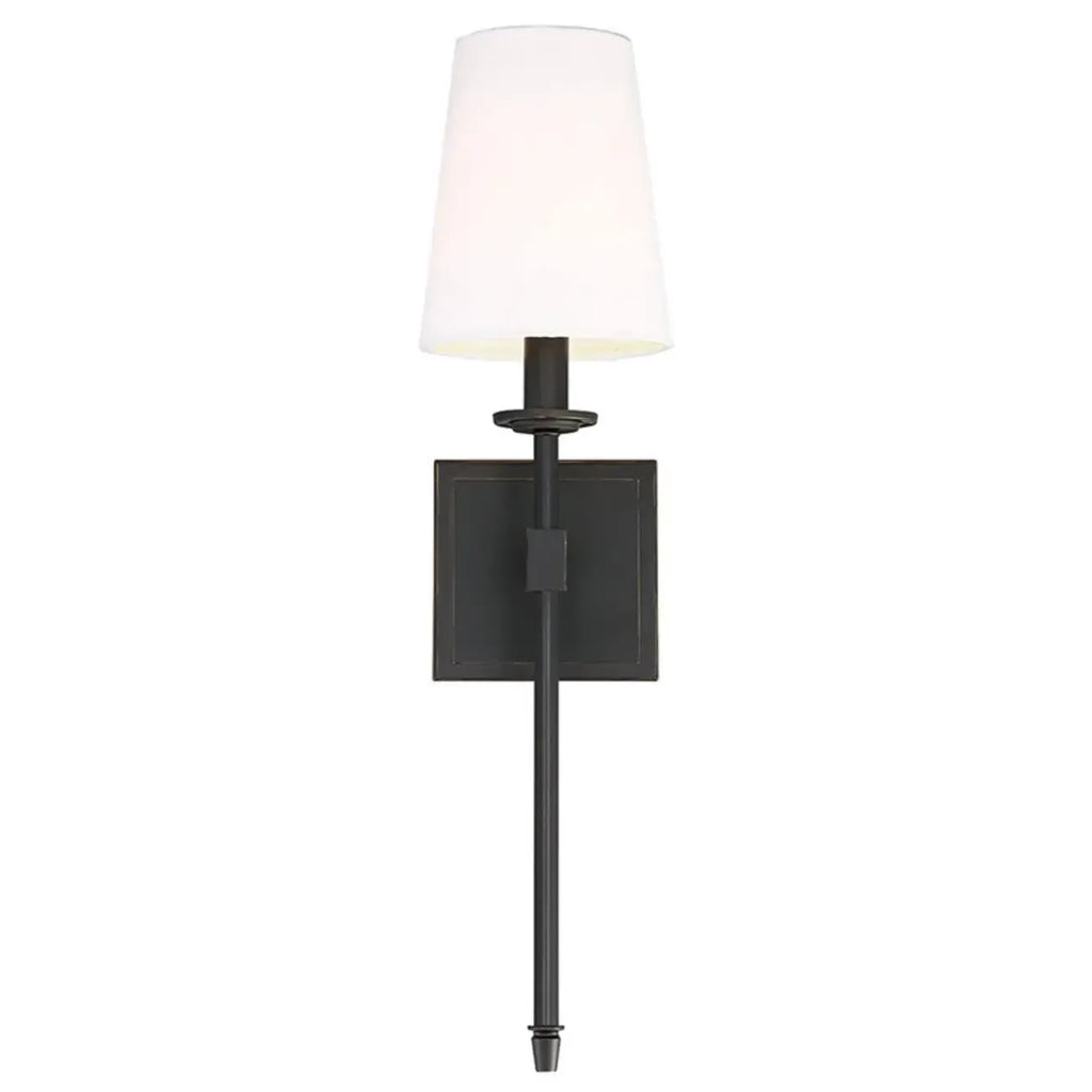 Applique murale cylindrique moderne pour salle de bain avec abat-jour