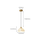Lampe suspendue LED en verre blanc crème à motif floral pour chevet