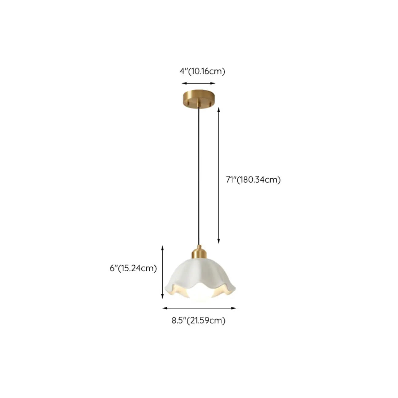 Lampe suspendue LED en verre blanc crème à motif floral pour chevet