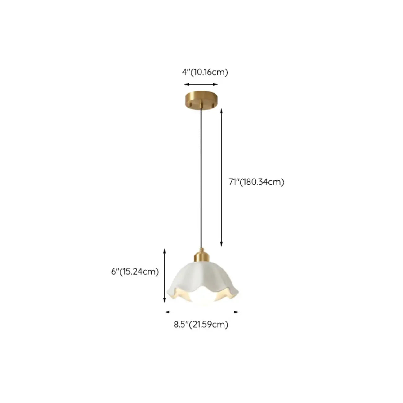 Lampe suspendue LED en verre blanc crème à motif floral pour chevet