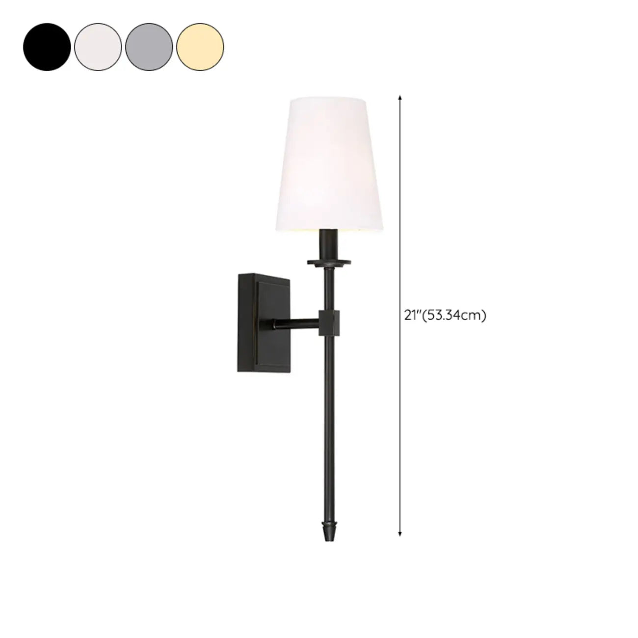 Applique murale cylindrique moderne pour salle de bain avec abat-jour