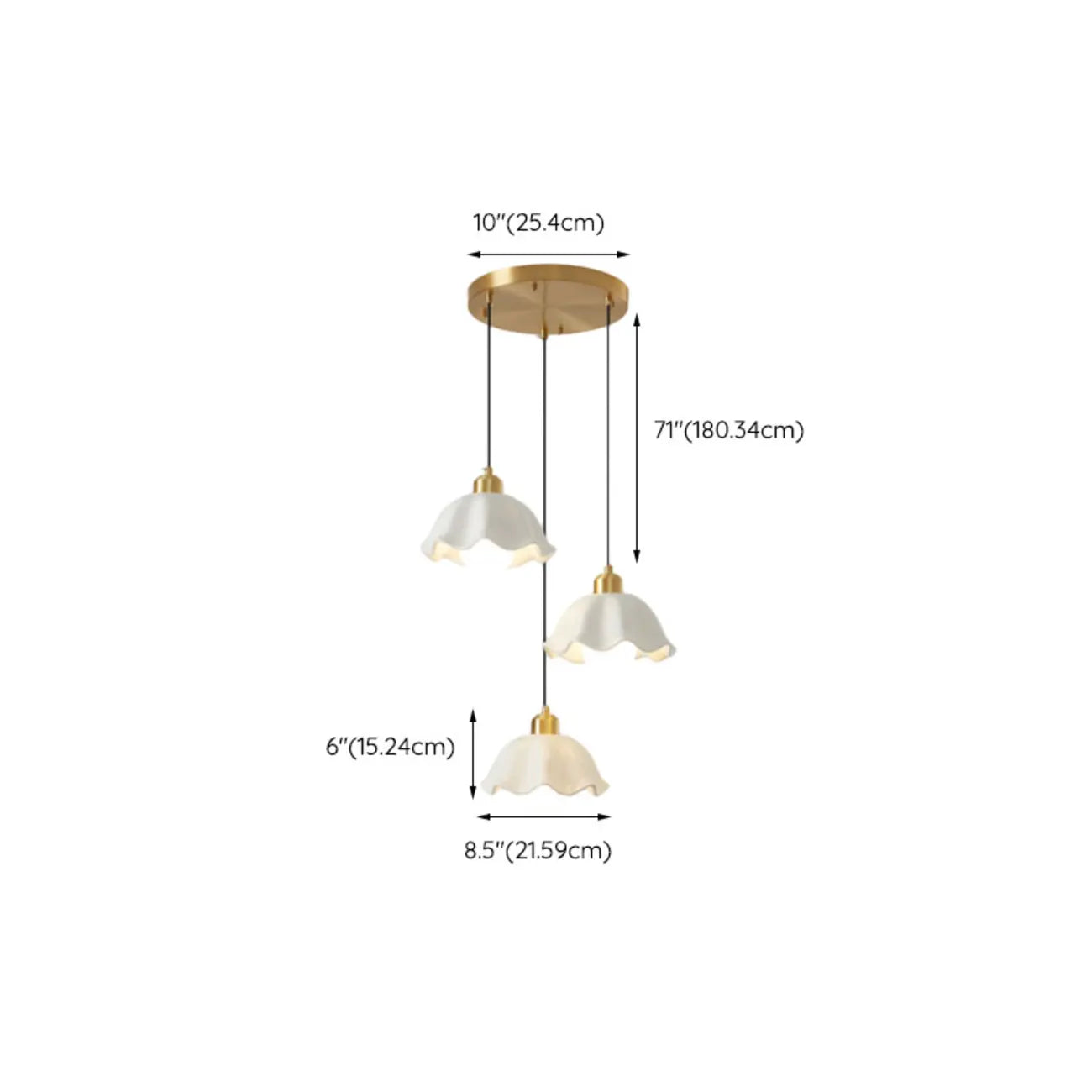 Lampe suspendue LED en verre blanc crème à motif floral pour chevet