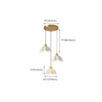 Lampe suspendue LED en verre blanc crème à motif floral pour chevet