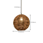 Suspension en bois naturel tressé pour espaces intérieurs
