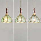 Suspension florale rétro en vitrail pour une décoration intérieure élégante