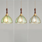 Suspension florale rétro en vitrail pour une décoration intérieure élégante