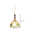 Suspension florale rétro en vitrail pour une décoration intérieure élégante