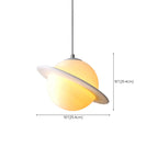 Suspension lumineuse en résine blanche en forme de planète pour chambre d'enfant