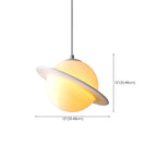 Suspension lumineuse en résine blanche en forme de planète pour chambre d'enfant