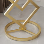 Table d'appoint ronde élégante en marbre avec base en métal pour chambre