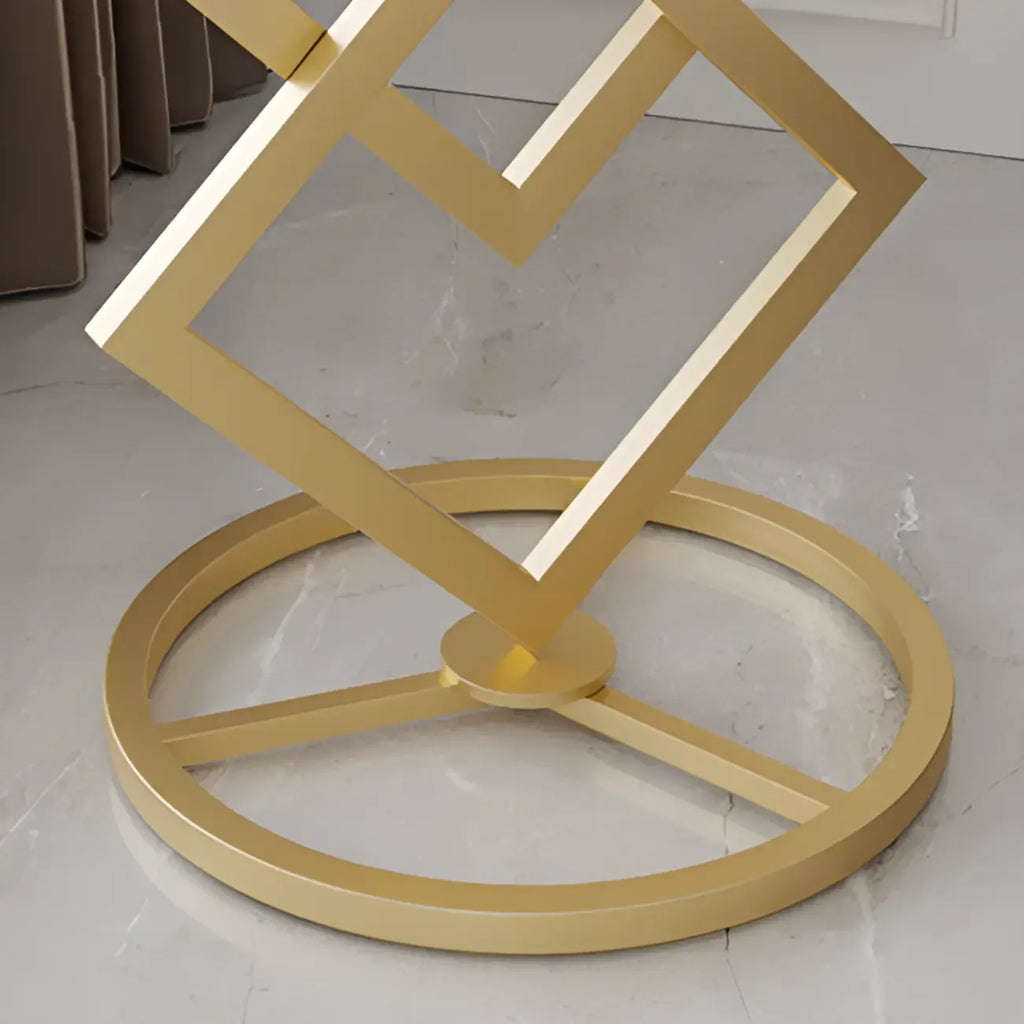 Table d'appoint ronde élégante en marbre avec base en métal pour chambre